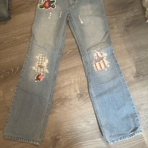 Free People Embroidered Jeans